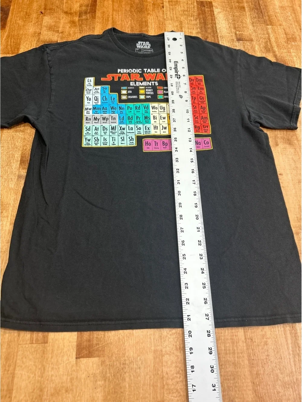 Star Wars Periodic Table of Elements Graphic T-Shirt Black Size XL